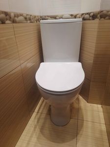 Установлен новый унитаз, заменены крепления, устранены протечки, проверена герметичность соединений, отрегулирован сливной механизм, очищены поверхности, проверена функциональность.