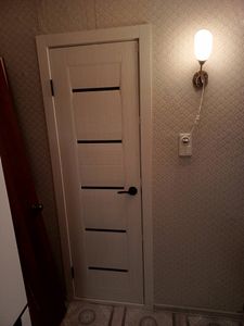 Выполнена установка механизма в деревянную дверь, произведено точное вырезание отверстия, закреплены ручка и защелка, проверена функциональность, обеспечена плавная работа.