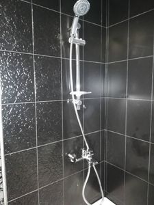 Выполнена замена старого оборудования на новое, подключены трубы, закреплен душевой шланг, проверена герметичность соединений, установлен держатель для лейки, произведена проверка работы.