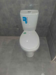 Установлено сантехническое оборудование на плиточный пол, подключено к водопроводу и канализации, проверена герметичность соединений, выполнена регулировка бачка для корректной работы.