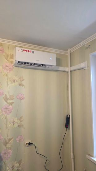 Установка сплит системы 7-9 kBTU (одноэтапный монтаж)