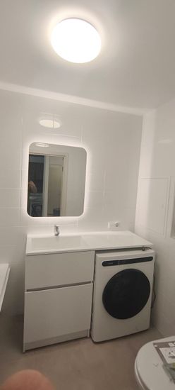 Установка отдельностоящей стиральной машины с подключением