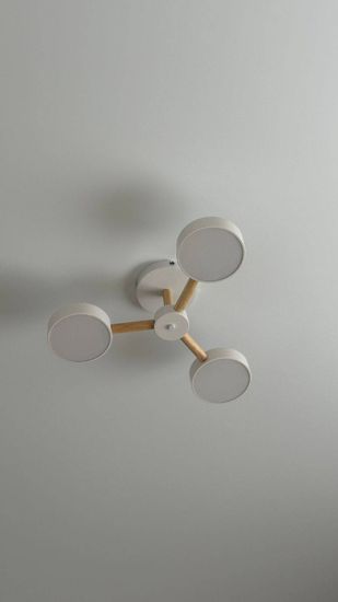 Установлено новое световое устройство на потолке, подключены провода, проверена работоспособность. Обеспечено надежное крепление, эстетичный внешний вид и равномерное освещение.