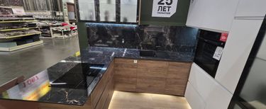 Установка столешницы HPL Демонтаж столешницы из ДСП без сохранения Установка и подключение электрической варочной поверхности