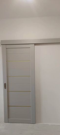 Установка межкомнатной одностворчатой раздвижной навесной двери без отделки проема