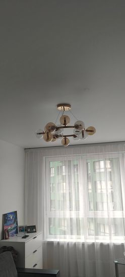 Установка люстры в сборке