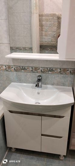 Установка комплекта: Тумба + Раковина + смеситель + зеркало