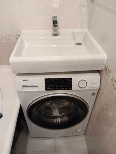 Установка отдельностоящей стиральной машины с подключением