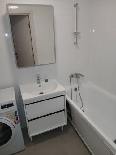 Установка отдельностоящей стиральной машины с подключением