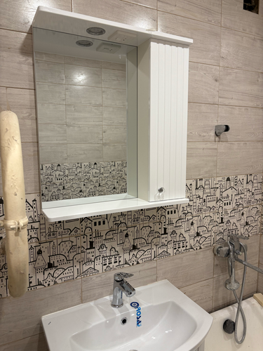 Установка комплекта: Тумба + Раковина + смеситель + зеркало