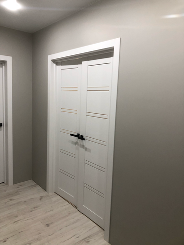 Установлена новая дверь: закреплена коробка, навешено полотно, врезаны петли, установлена ручка, отрегулированы зазоры, обеспечена плавная работа. Обновлённый интерьер завершён.