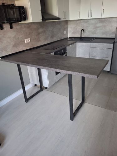 Установка столешницы ДСП Демонтаж столешницы из ДСП без сохранения Установка и подключение электрической варочной поверхности