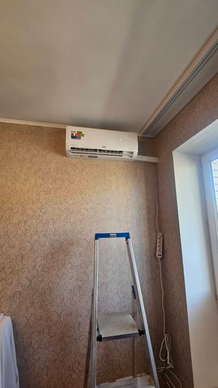 Установка сплит системы 7-9 kBTU (одноэтапный монтаж)