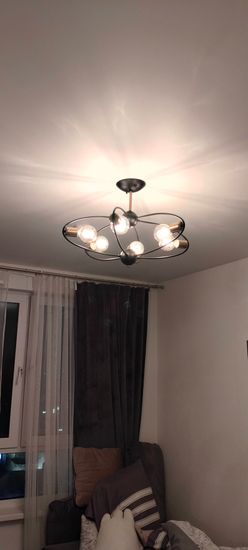 Установка люстры в сборке