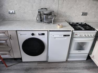 Установка отдельностоящей стиральной машины с подключением