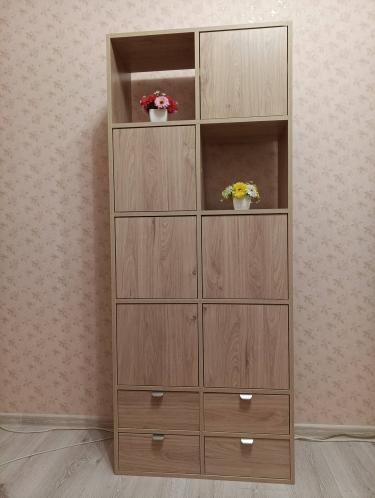 Сборка и установка стеллажа: от 9 до 16 секций включительно Установка дверец в стеллаж Сборка и установка ящиков в стеллаж Куб