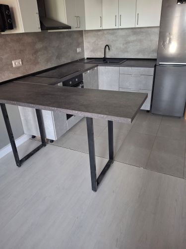 Установка столешницы ДСП Демонтаж столешницы из ДСП без сохранения Установка и подключение электрической варочной поверхности