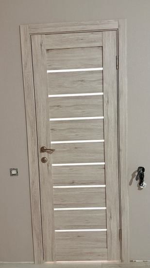 Установка межкомнатной одностворчатой раздвижной навесной двери без отделки проема