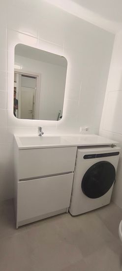 Установка отдельностоящей стиральной машины с подключением