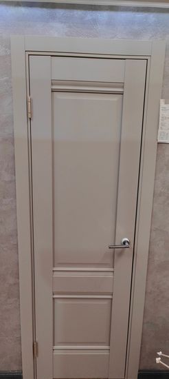 Установлена новая дверная конструкция: закреплена коробка, навешено полотно, врезаны петли, прикреплена ручка. Всё собрано аккуратно, без зазоров, обеспечена плавная работа.