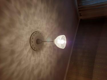 Установлено потолочное освещение: закреплена декоративная розетка, подключены провода, подвешен плафон с лампочкой, проверена работа, обеспечена надежная фиксация и эстетичный вид.