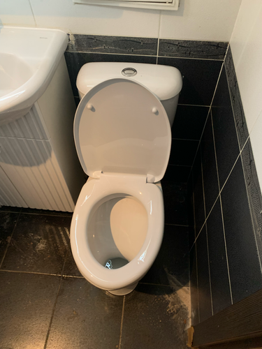 Установлен новый напольный унитаз, заменены крепления, обновлены уплотнители, проверена герметичность соединений, отрегулирован сливной механизм, очищены поверхности.