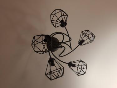 Установлено новое осветительное устройство с оригинальным дизайном. Проведены работы по демонтажу старого прибора, подключению проводов и закреплению конструкции на потолке.