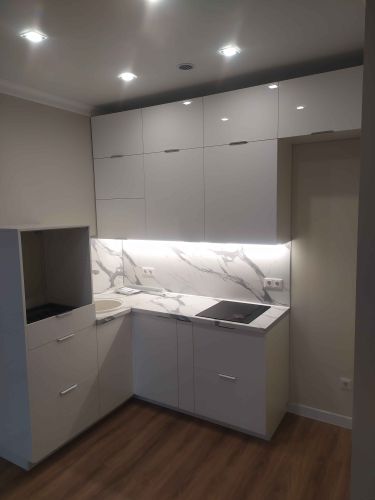 Сборка и установка проектной кухни под ключ Уменьшение глубины/высоты/ширины шкафов/фасадов/фальшпанелей