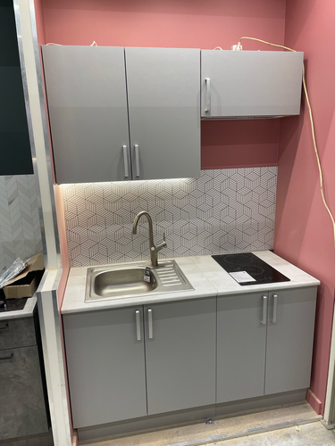 Сборка и установка кухонного каркаса Подключение и монтаж светодиодной ленты с короб Установка и подключение электрической варочной поверхности