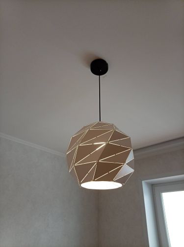 Установка люстры в сборке