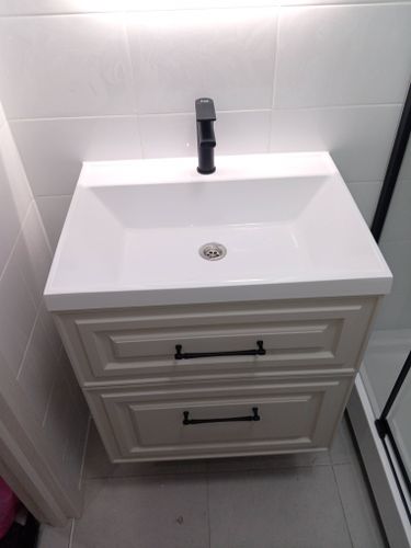 Установка комплекта: Тумба + Раковина + смеситель + зеркало