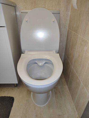 Установлено новое сантехническое оборудование, подключено к водопроводу и канализации, закреплено на полу, проверена герметичность соединений, выполнена регулировка бачка, произведена уборка.