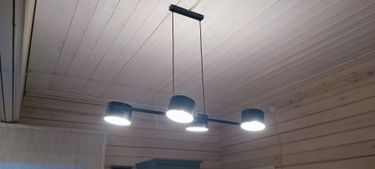 Установка люстры в сборке