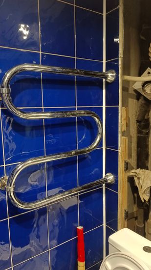 Монтаж водяного полотенцесушителя на готовую подводку (без подгонки)