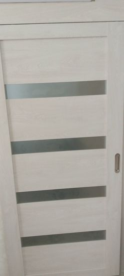 Установка межкомнатной одностворчатой раздвижной навесной двери без отделки проема