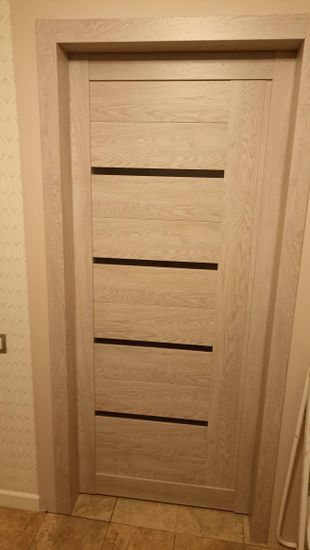 Установка межкомнатной одностворчатой раздвижной навесной двери без отделки проема