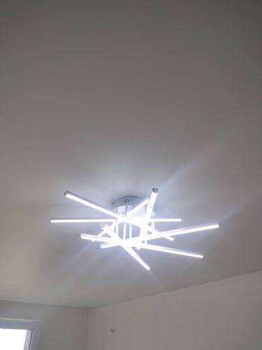 Установка люстры в сборке