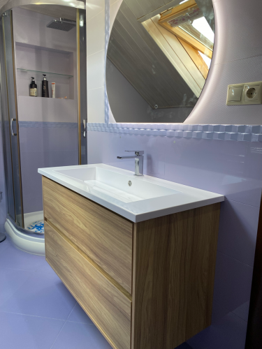 Установка комплекта: Тумба + Раковина + смеситель + зеркало