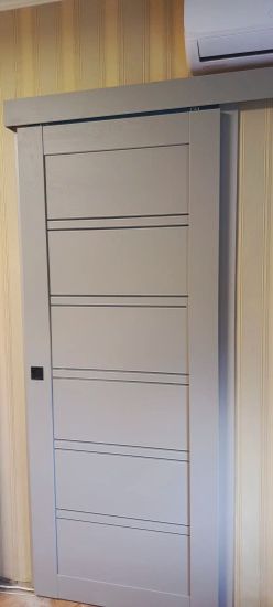 Установка межкомнатной одностворчатой раздвижной навесной двери без отделки проема