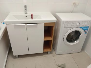 Установка отдельностоящей стиральной машины с подключением