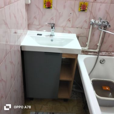 Установка смесителя (на готовые коммуникации)