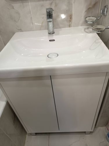 Установка комплекта: Тумба + Раковина + смеситель + зеркало