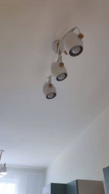 Установлено новое осветительное устройство на потолок, подключены провода, закреплена конструкция, проверена работоспособность. Все элементы надежно зафиксированы, обеспеч ена безопасность эксплуатации.