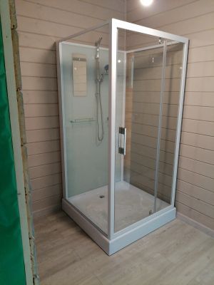 Установка душевой кабины шириной до 110 см