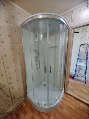 Установка душевой кабины шириной до 90 см