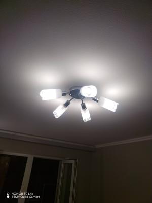 Установка люстры в сборке