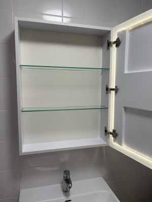 Установка раковины с тумбой