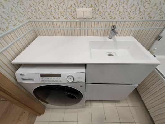 Установка смесителя (на готовые коммуникации)